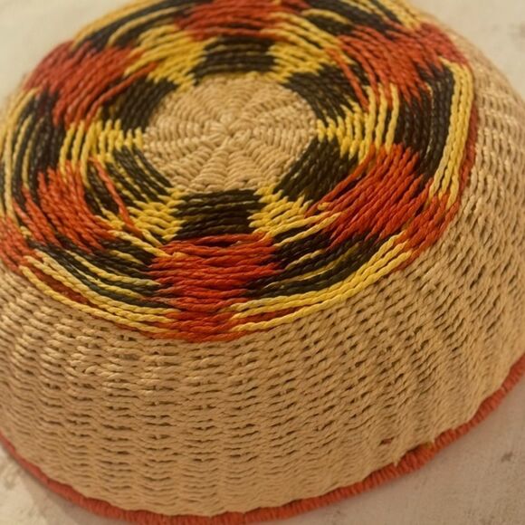 NWOT Handmade in Mexico Round Decorative Basket-14.5 diameter x 5 high - Picture 3 of 3